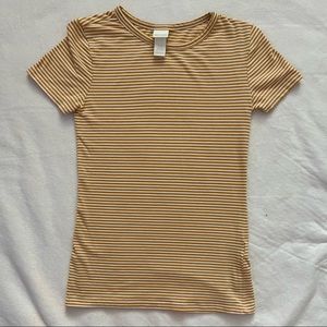 H&M Basic Yellow Striped Shirt